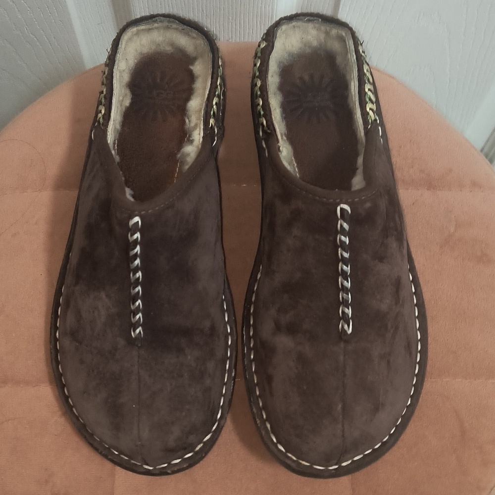 UGG Kohala Brown Suede Leather Mules Size  7